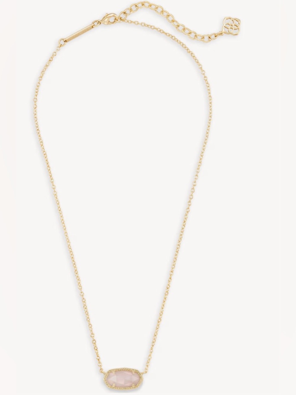 NWT Kendra Scott: Rose Quartz Elisa Gold Pendant Necklace, Adjustable Chain ✨ - Picture 7 of 7